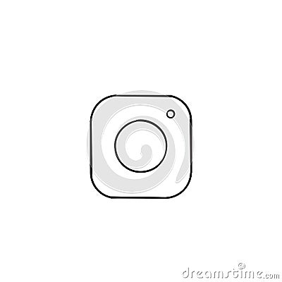 Camera icon with hand drawn simple line drawing doodle style vector Vector Illustration