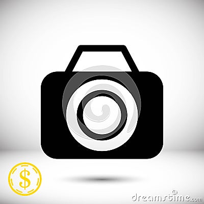 Camera icon stock vector illustration flat design Vector Illustration