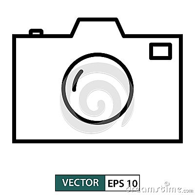 Camera icon, symbol, flat design isolated on white. Vector illustration EPS 10 Cartoon Illustration