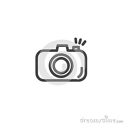 Camera icon in trendy outline style isolated on white background for website design, logo, app Vector Illustration