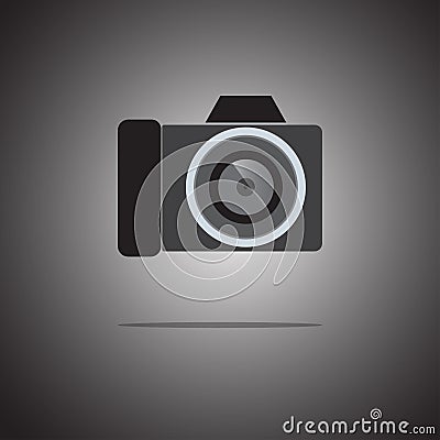 Camera icon flat style on gradient background. Vector. Illustration. Vector Illustration