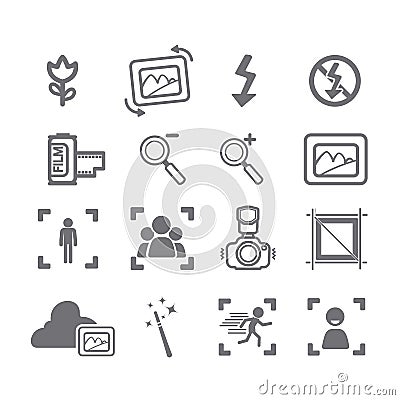 Camera icons menu Vector Illustration