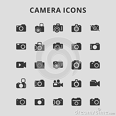 Camera Icons Vector Illustration