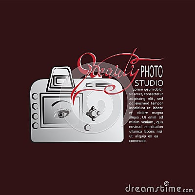 Camera and the inscription the BEAUTY Vector Illustration