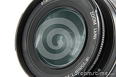 Camera lens macro shooting Stock Photo