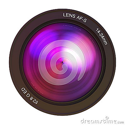 Camera lens pink Stock Photo