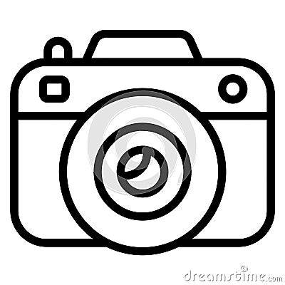 camera line icon, Merry Christmas and Happy New Year icons for web and mobile design Vector Illustration