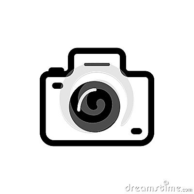 Camera line icon, outline vector illustration, linear pictogram isolated on white. Vector Illustration