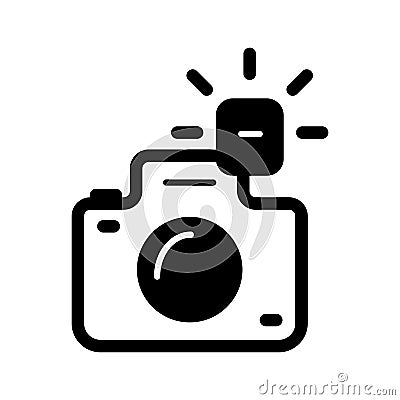 Camera line icon, outline vector illustration, linear pictogram isolated on white. Vector Illustration