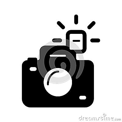 Camera line icon, outline vector illustration, linear pictogram isolated on white. Vector Illustration