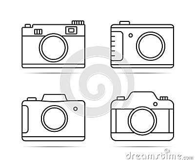 Camera Line Icons Vector Illustration