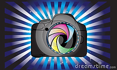 Camera logo drawing.Photography logo design Vector Illustration