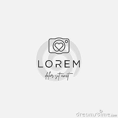 Camera Love Logo Template Vector Symbol Design Vector Illustration