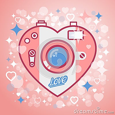 Camera love Vector Illustration