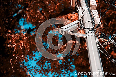 Outdoor surveillance camera Stock Photo