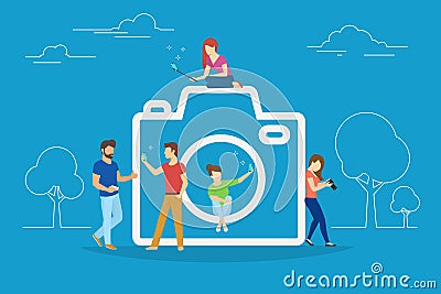 Camera and photo concept vector illustration Vector Illustration