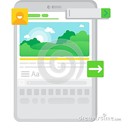 Camera photo ui mobile app vector icon Vector Illustration