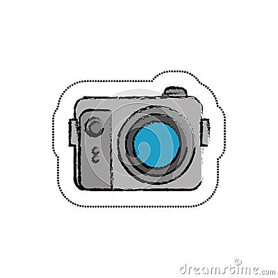 camera photographic isolated icon Cartoon Illustration