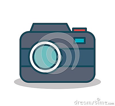 camera photographic isolated icon Cartoon Illustration