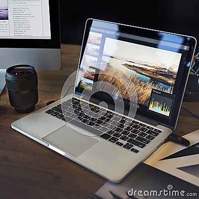 Camera Photography Design Studio Editing Concept Stock Photo