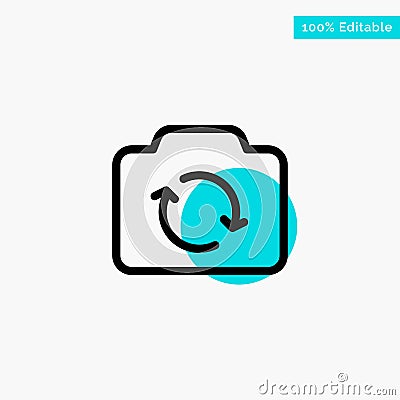 Camera, Refresh, Basic, Ui turquoise highlight circle point Vector icon Vector Illustration