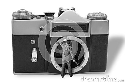 Camera repair Stock Photo