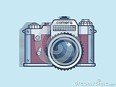 Camera retro flat design Vector Illustration