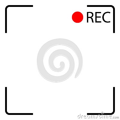 Camera screen showing recording is in progress Vector Illustration