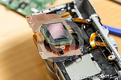 Camera sensor matrix close up Stock Photo