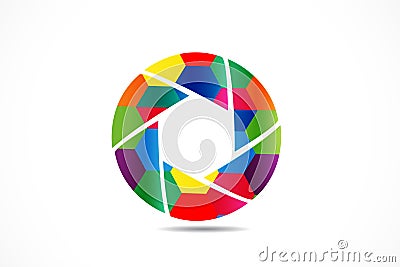 Camera shutter lens logo vector Vector Illustration