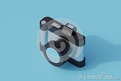 Camera single isolated object. 3d render illustration Cartoon Illustration