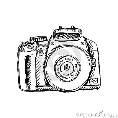 Camera in sketchy style Vector Illustration