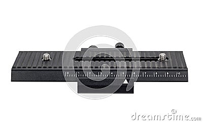 Camera slider for macrophotography Stock Photo