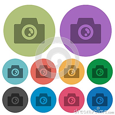 Camera solid color darker flat icons Vector Illustration