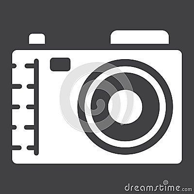 Camera solid icon, photo and capture Vector Illustration