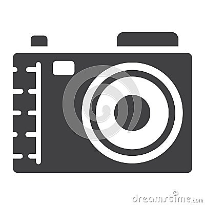 Camera solid icon, photo and capture Vector Illustration