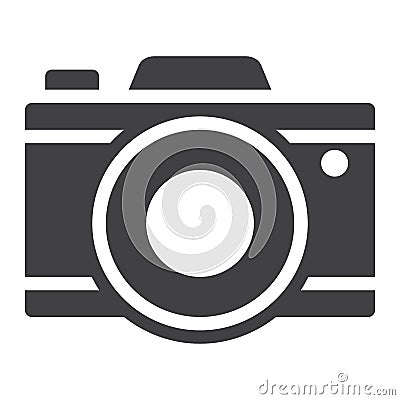 Camera solid icon, Travel and tourism Vector Illustration