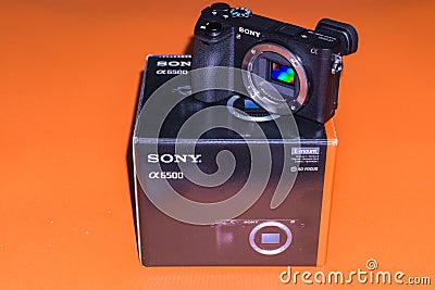 Camera Sony Alpha a6500 Mirrorless Editorial Stock Photo