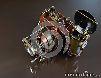 Camera steampunk. Stock Photo