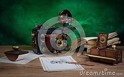 Camera steampunk Stock Photo