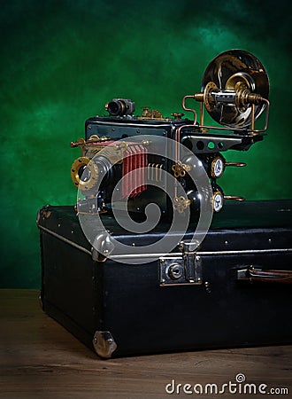 Camera steampunk Stock Photo