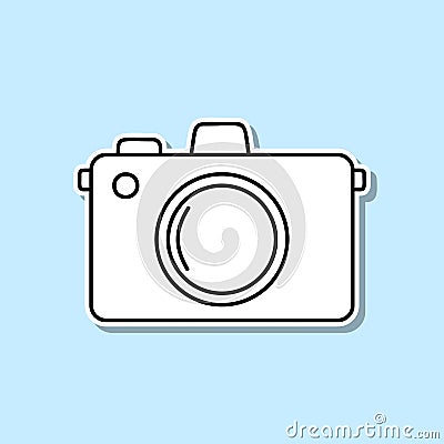 Camera sticker icon. Simple thin line, outline vector of Turizm icons for ui and ux, website or mobile application Stock Photo