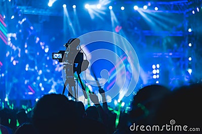 Cameraman shooting video production camera videographer Stock Photo