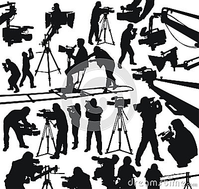 Cameramen and camcorders Vector Illustration