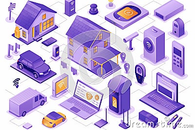 Cameras optimize management from a distance, maximizing sound alerts in video surveillance coverage for practical security camera Cartoon Illustration