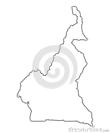 Cameroon outline map Stock Photo