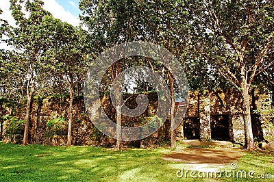 Old Spanish church ruins in Camiguin, Philippines Editorial Stock Photo