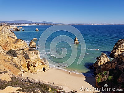 Camilo beach in Lagos, Algarve Stock Photo