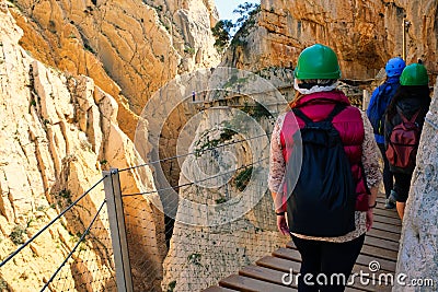 Caminito del Rey gorge in Malaga Spain Editorial Stock Photo