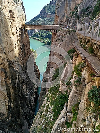 Caminito del Rey hiking area in Andalusia, Spain Editorial Stock Photo
